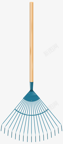 贝壳扇形的钉钯png免抠素材_88icon https://88icon.com 农用工具 多齿 木头 木质 钉钯