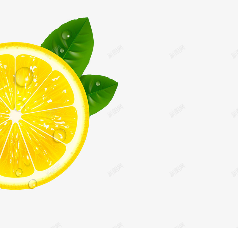 新鲜半边橙子png免抠素材_88icon https://88icon.com 叶子 图形 图片 形状 橙子 水滴 水滴型 清新风格