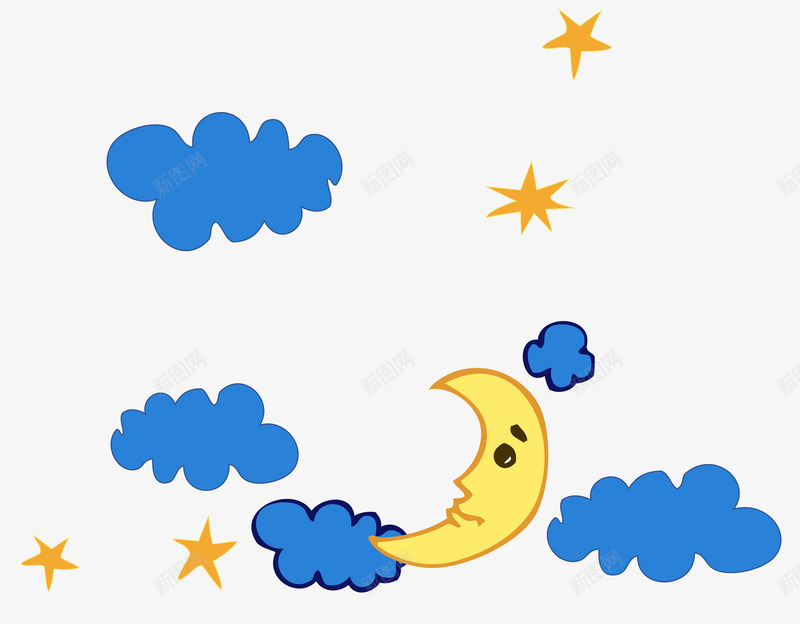夜晚的天气png免抠素材_88icon https://88icon.com 云月 多云 夜晚 天气 月亮