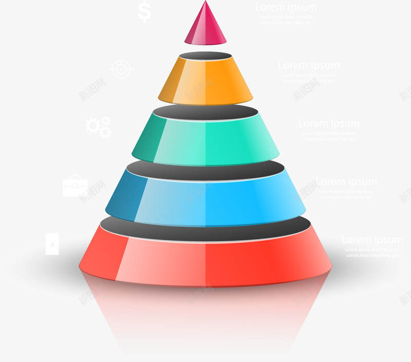 光泽彩色圆锥矢量图ai免抠素材_88icon https://88icon.com 光泽 分层 分类 圆锥体 彩色 矢量素材 精美ppt 矢量图