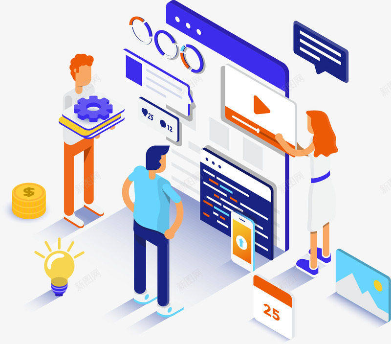 立体金融25D科技插画矢量图ai免抠素材_88icon https://88icon.com 25D商务科技立体 25D金融 数据 立体插画 立体金融 网络 矢量图