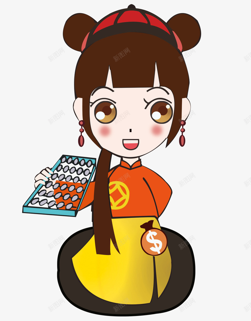 可爱卡通管家小女孩png免抠素材_88icon https://88icon.com 卡通 可爱 女孩 管家