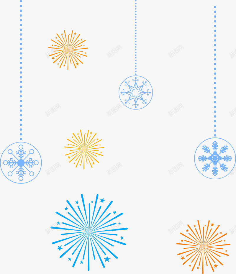 卡通烟花挂饰png免抠素材_88icon https://88icon.com 免抠PNG 圣诞节 平面 彩炮 彩色 烟花 生日礼花 礼花 装饰 雪花 饰物