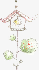 淡雅漫画艺术装饰树屋造型png免抠素材_88icon https://88icon.com 卡通树屋 淡雅 漫画 艺术 装饰 造型