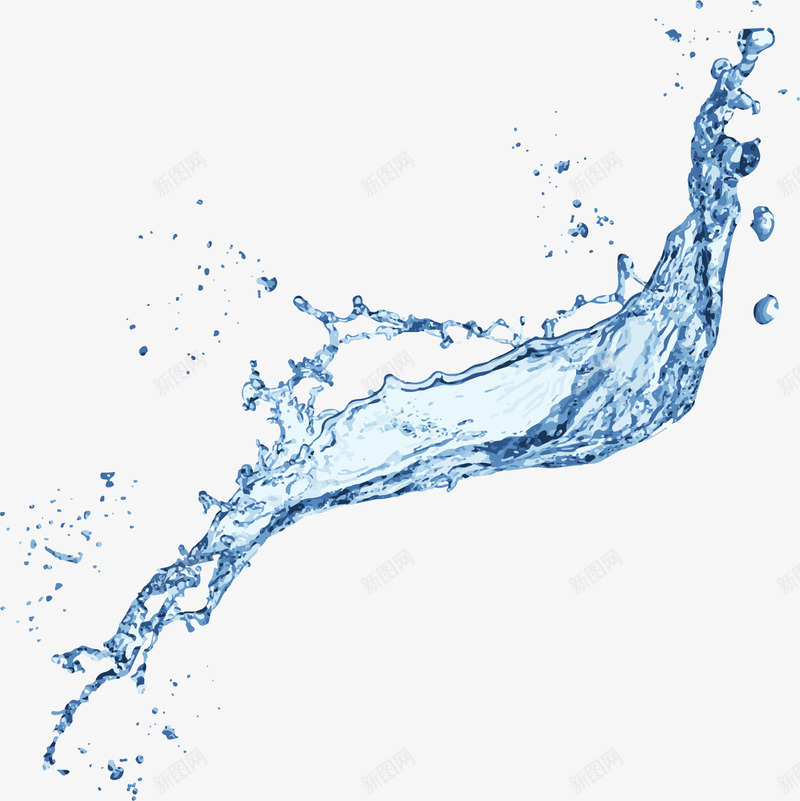 小清新蓝色水流png免抠素材_88icon https://88icon.com 小清新 水流 水滴 水花 简约 蓝色 飞溅