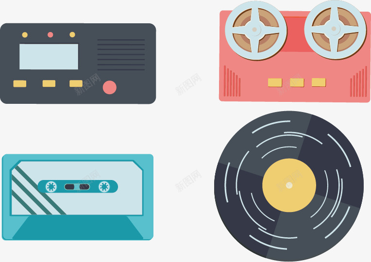 扁平音乐播放器png免抠素材_88icon https://88icon.com 光碟 录音机 扁平 收音机 极简 磁带 简单 简约