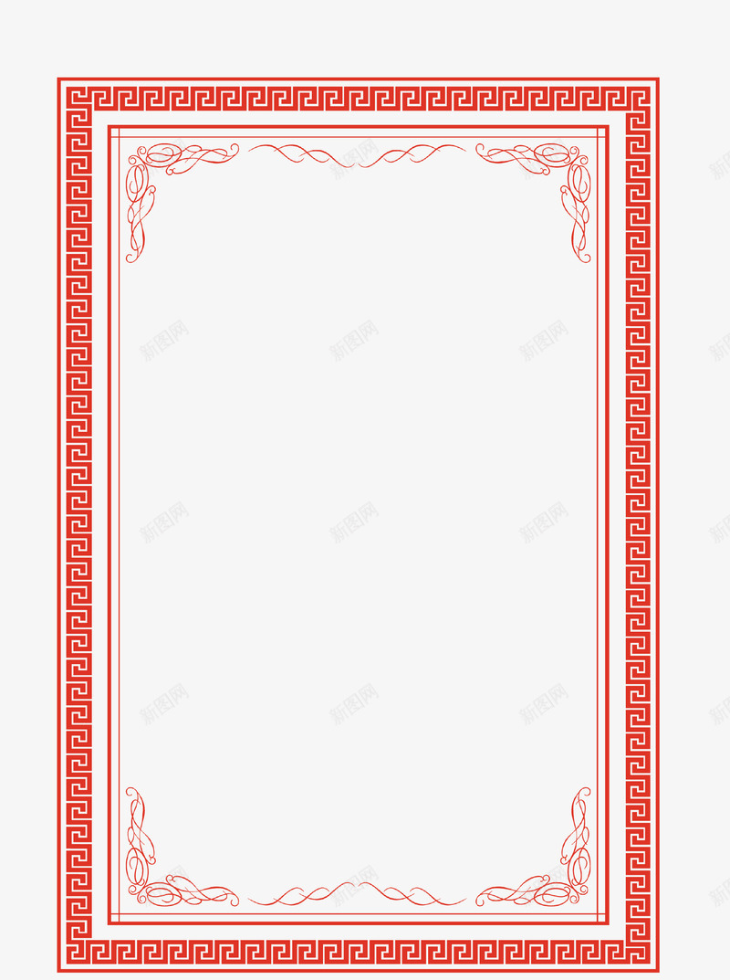 长方形花纹多层边框矢量图ai免抠素材_88icon https://88icon.com 中国风 卡通 商务 封面 彩色手绘 插图 简约 红色 装饰 边框 矢量图