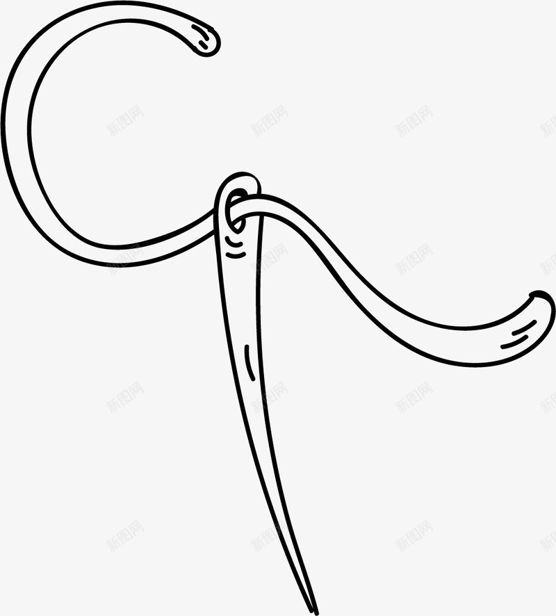 手绘涂鸦绣花针png免抠素材_88icon https://88icon.com 手绘涂鸦 穿线 穿针引线 绣字 绣花针 绣花针眼 缝纫工具 缝补 针线