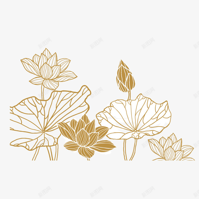 金色莲花png免抠素材_88icon https://88icon.com 创意 手绘 竹子荷花荷叶满池塘 花卉 花骨朵 荷叶 荷花 莲花 莲花佛语 莲花湖泊背景图片 金色