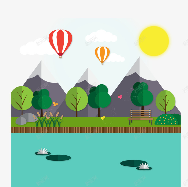 绿色郊外风景png免抠素材_88icon https://88icon.com 春季 春游 绿色 郊外