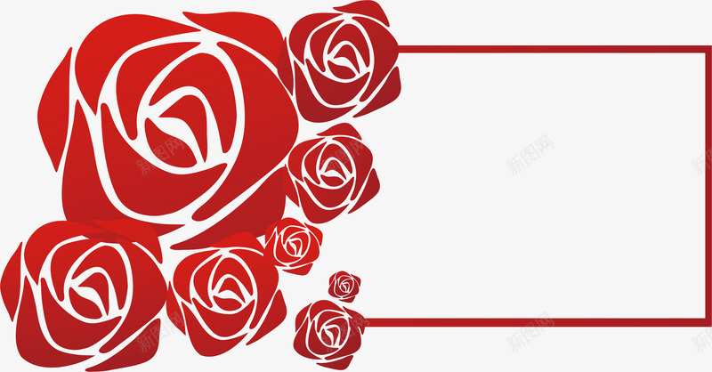 红色玫瑰花浮雕花标题框png免抠素材_88icon https://88icon.com 中国风 剪纸 浮雕画框 玫瑰标题框 玫瑰花 矢量素材 红色