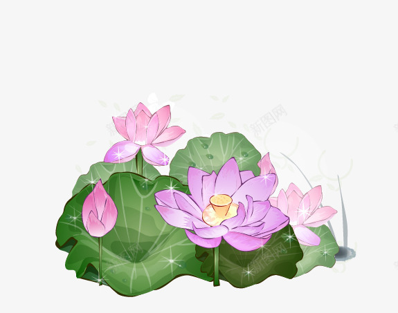 中国风水墨画册装饰元素矢量图eps免抠素材_88icon https://88icon.com 中国风 古风 国学 水墨 水墨画 画册 矢量图 荷花 装饰元素