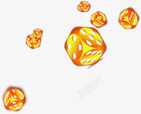 中秋节手绘黄色骰子png免抠素材_88icon https://88icon.com 中秋节 黄色