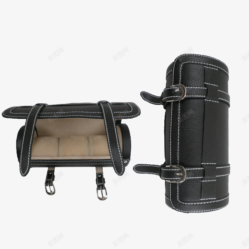 黑色手表皮包png免抠素材_88icon https://88icon.com 产品实物 便携式手表包 手表皮包 男士眼镜收纳盒 黑色手表皮包