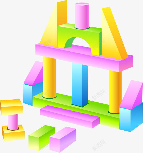 积木png免抠素材_88icon https://88icon.com 堆积木 彩色积木 积木城堡