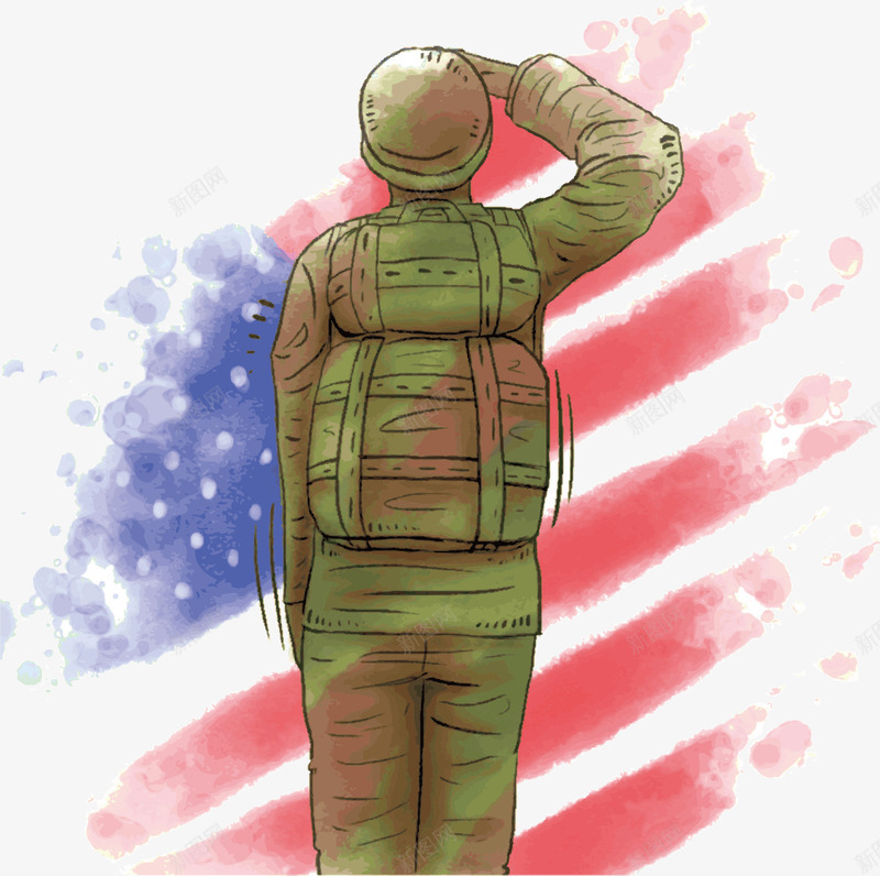 绿色敬礼士兵png免抠素材_88icon https://88icon.com 免抠PNG 军人 军人节 国旗 士兵 敬礼 绿色 美国