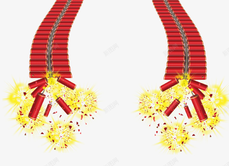 鞭炮新年png免抠素材_88icon https://88icon.com 年货街 新年 燃烧 鞭炮