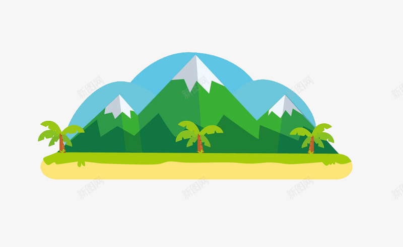 高山雪景png免抠素材_88icon https://88icon.com 卡通山 大山 树木 绿色 高山雪景免费下载