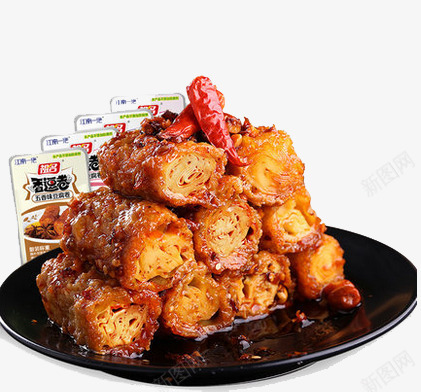 香辣油炸豆卷png免抠素材_88icon https://88icon.com 红辣椒 菜肴 零食 麻辣豆卷