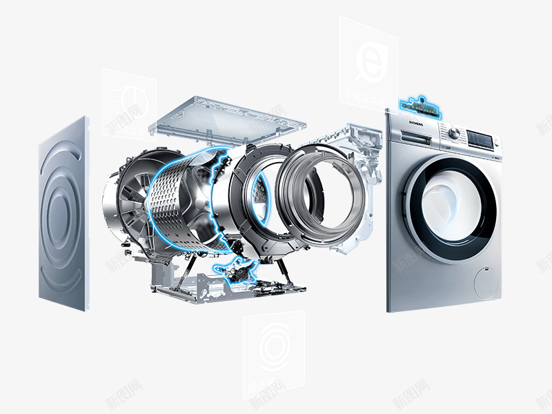 银色洗衣机零件海报png免抠素材_88icon https://88icon.com 洗衣机 海报 设计 银色 零件