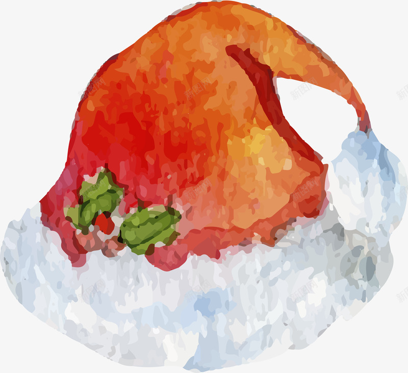 圣诞节红色可爱帽子png免抠素材_88icon https://88icon.com 可爱 圣诞帽 帽子 手绘卡通 水彩 矢量图案 红色
