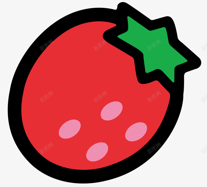一个卡通草莓png免抠素材_88icon https://88icon.com 卡通形象 叶子 水果 水果蔬菜 粉色 红色 绿色 草莓