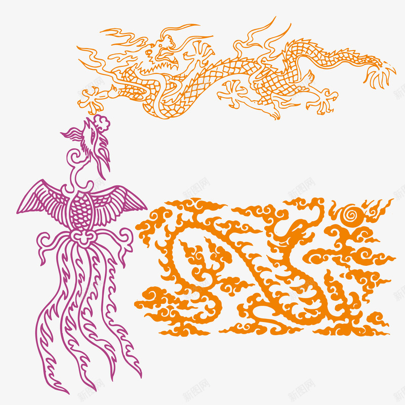 中国古代龙凤吉祥图案png免抠素材_88icon https://88icon.com 中国 中国古代 中国图案 古典 吉祥 吉祥图案 图案 龙凤 龙凤吉祥
