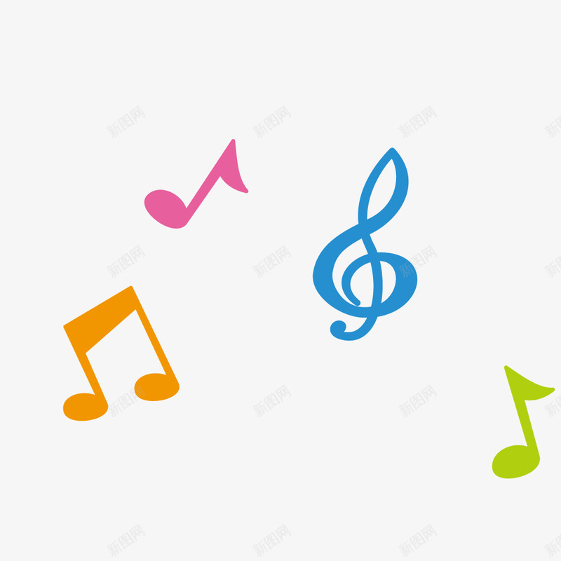 卡通彩色音符简图png免抠素材_88icon https://88icon.com 卡通 彩色音符 漂浮的 简图 装饰 音乐 音符