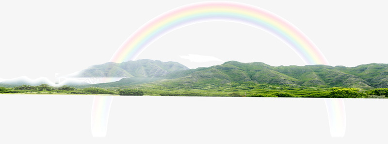 雨后彩虹风景png免抠素材_88icon https://88icon.com 彩虹 绿色 远山 雨后 风景