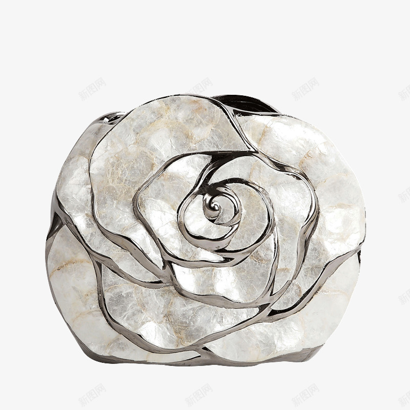 玫瑰贝壳花瓶家居装饰品结婚礼物psd免抠素材_88icon https://88icon.com 创意 欧式 现代 陶瓷
