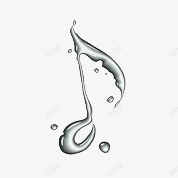 水音符png免抠素材_88icon https://88icon.com 水状 立体 音符