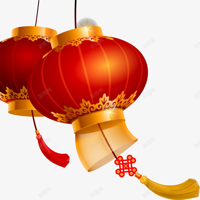 新年红色灯笼挂饰png免抠素材_88icon https://88icon.com 中国风 新年灯笼 新春灯笼 春节灯笼 灯笼挂饰 红色灯笼