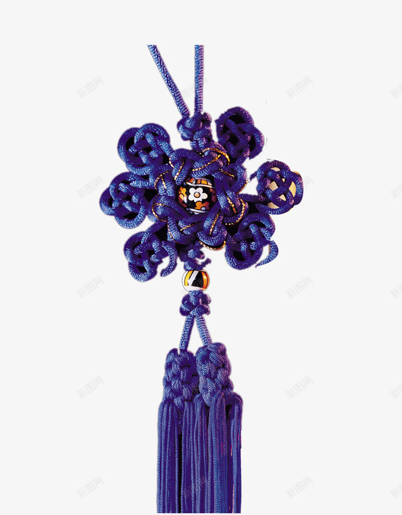 中国结挂饰png免抠素材_88icon https://88icon.com 中国结挂饰 新年挂件 蓝紫色