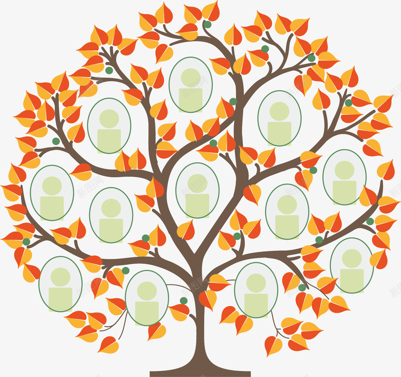 红色树叶的照片墙矢量图ai免抠素材_88icon https://88icon.com 大树照片墙 挂满相框 照片墙 相框 矢量png 红色树叶 矢量图
