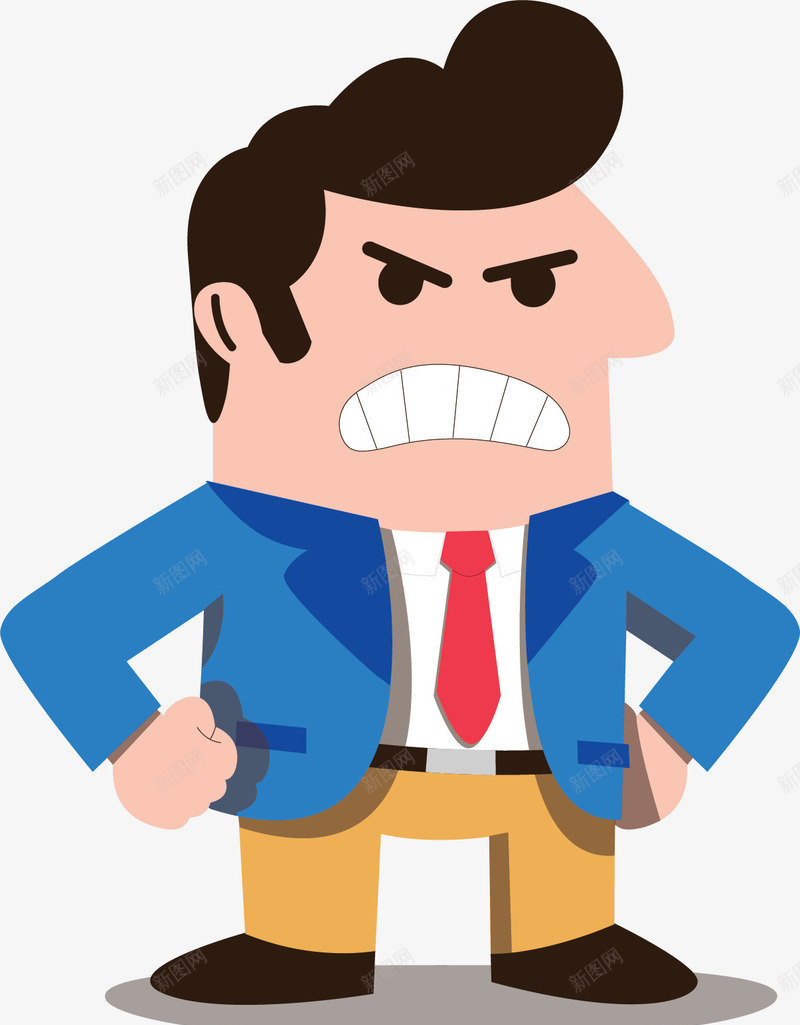 生气表情公司老板矢量图ai免抠素材_88icon https://88icon.com 公司老板 商务小人 商务风 愤怒 生气表情 矢量png 矢量图