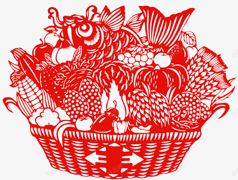 剪纸png免抠素材_88icon https://88icon.com 中国风 剪纸 春 牡丹 窗花 花篮 荷花 菊花