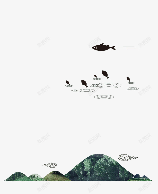 中国风鱼创意地产广告png免抠素材_88icon https://88icon.com png素材 创意 创意房产广告 地产广告 房产广告 插画 简约 鱼