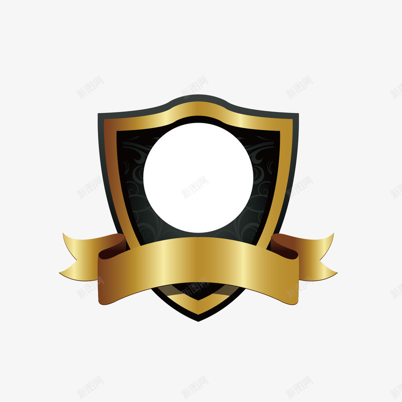 黑色盾牌大文本框png免抠素材_88icon https://88icon.com 圆框 大文本框 金盾 黄色 黑色