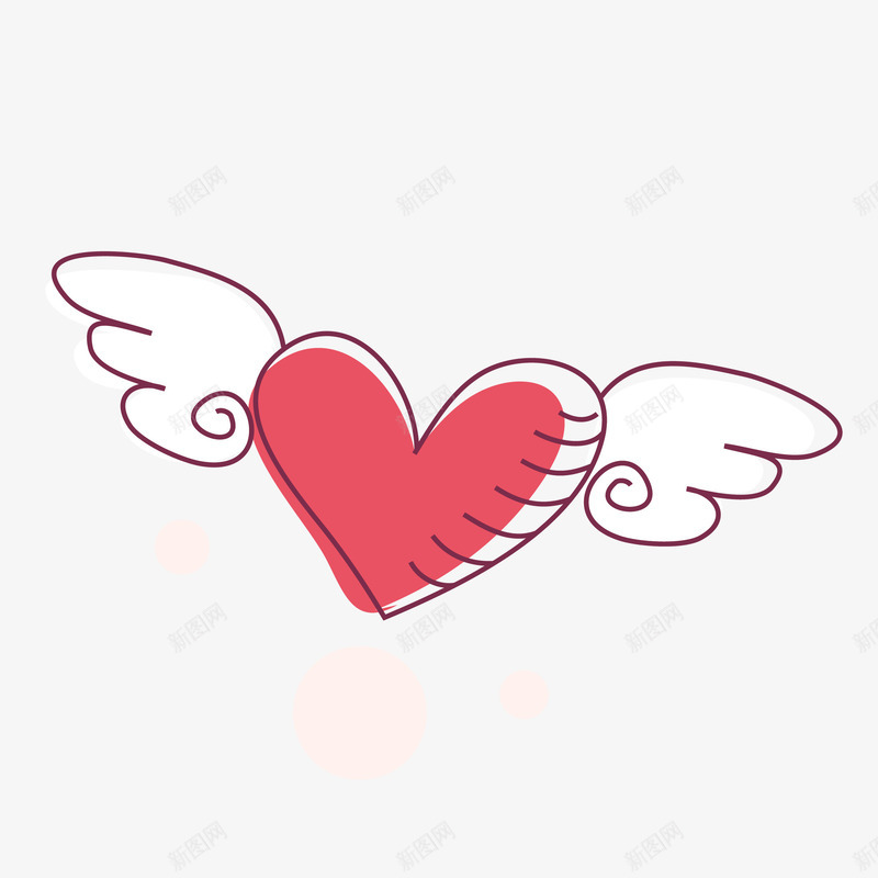 手绘桃心png免抠素材_88icon https://88icon.com 手绘画 桃心 矢量装饰 翅膀 装饰
