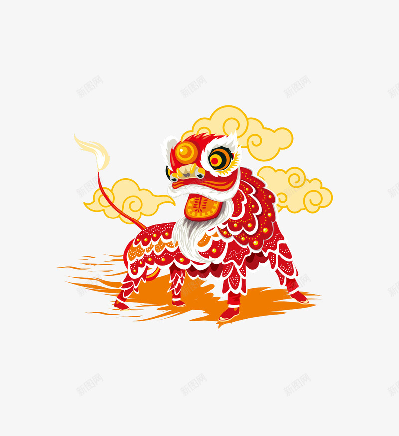 红色中国风麒麟png免抠素材_88icon https://88icon.com 中国风 动漫麒麟兽 新年 新春 春节 瑞兽 祥云 祥瑞麒麟 红色 麒麟