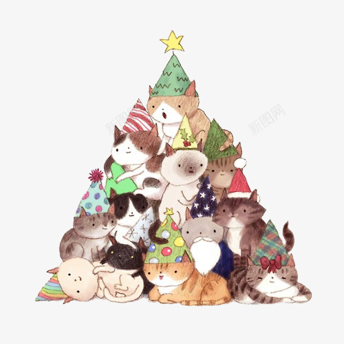 小猫圣诞树png免抠素材_88icon https://88icon.com 儿童 儿童插画 卡通 卡通人物 卡通动物 圣诞树 小猫 插画 故事 梦幻 童话 童话森林