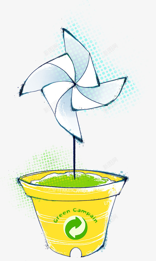 盆栽里的风车png免抠素材_88icon https://88icon.com 卡通盆栽 卡通风车 手绘盆栽 盆栽 风车