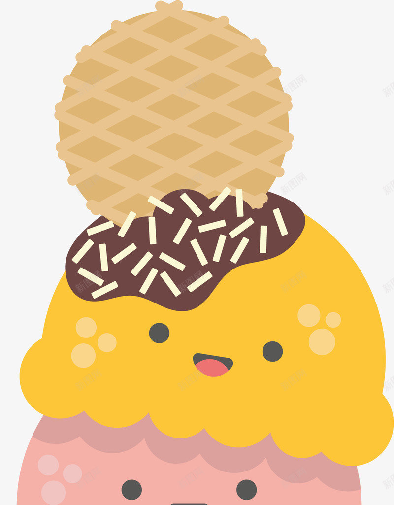 卡通可爱甜筒冰淇淋装饰png免抠素材_88icon https://88icon.com 冰淇淋 冰淇淋PNG 卡通冰激凌 夏季雪糕 棒冰 甜筒 雪糕免抠png