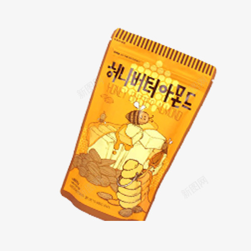 黄色韩国进口零食png免抠素材_88icon https://88icon.com 产品实物 进口 零食 韩国 黄色