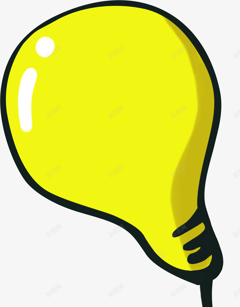 手绘黄色卡通灯泡梦想png免抠素材_88icon https://88icon.com 卡通 梦想 灯泡 黄色