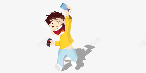 拿手机的小孩png免抠素材_88icon https://88icon.com 人物 卡通 小孩 手机 活动