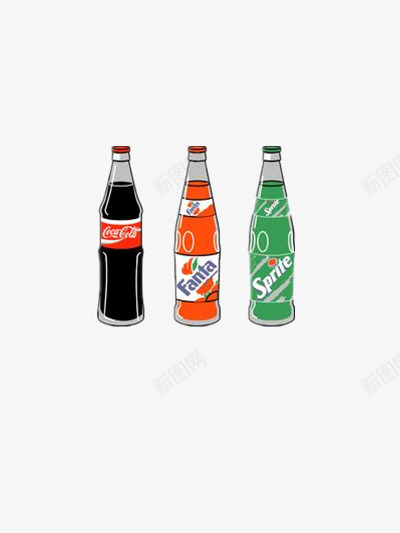 碳酸饮料png免抠素材_88icon https://88icon.com 可乐 手绘饮料 芬达 雪碧 饮品