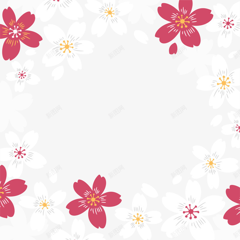 卡通手绘桃花盛开装饰矢量图ai免抠素材_88icon https://88icon.com 桃花 桃花樱花 桃花盛开 梅花 粉红色桃花 腊梅 花卉花朵 矢量图