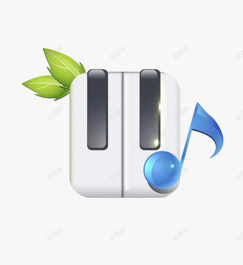 手绘音符琴键png免抠素材_88icon https://88icon.com 乐器 叶子 手绘 琴键 钢琴 音乐 音符 黑白钢琴键