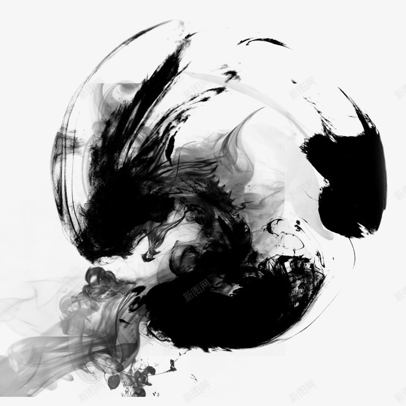 水墨中国风大气精美形png免抠素材_88icon https://88icon.com 大气 泼墨 龙